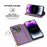 For iPhone 16 Case Starry Sky Carving Leather Wallet Phone Cover - Purple - 5