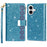 For iPhone 16 Plus Case Starry Sky Carving Leather Wallet Phone Cover - Blue - 1