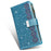 For iPhone 16 Plus Case Starry Sky Carving Leather Wallet Phone Cover - Blue - 7