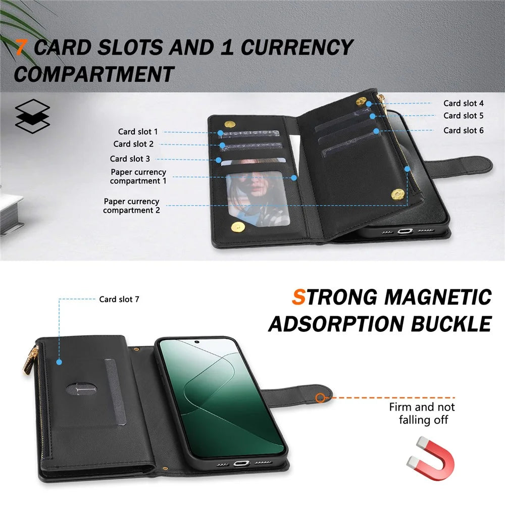 For Google Pixel 9 Pro  /  Pixel 9 Case Rhombus Stitching Leather Wallet Phone Cover with Long  /  Short Strap - Black - 7