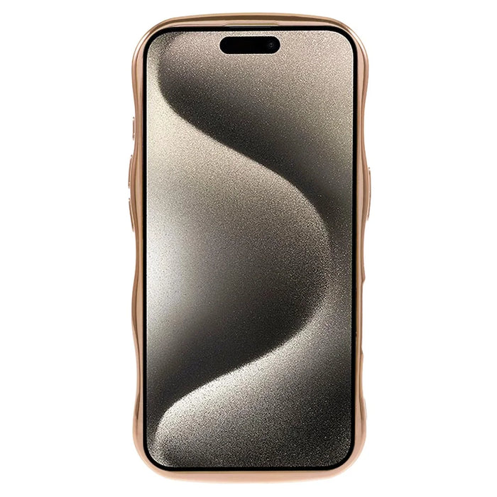 For iPhone 16 Plus Case Love Hearts TPU Phone Cover Curly Wave Frame Large Window - Ivory White - 2