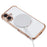 For iPhone 16 Plus Case Compatible with MagSafe Electroplated TPU Phone Cover Hollow Love Hearts - Ivory White - 4