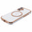 For iPhone 16 Plus Case Compatible with MagSafe Electroplated TPU Phone Cover Hollow Love Hearts - Ivory White - 5