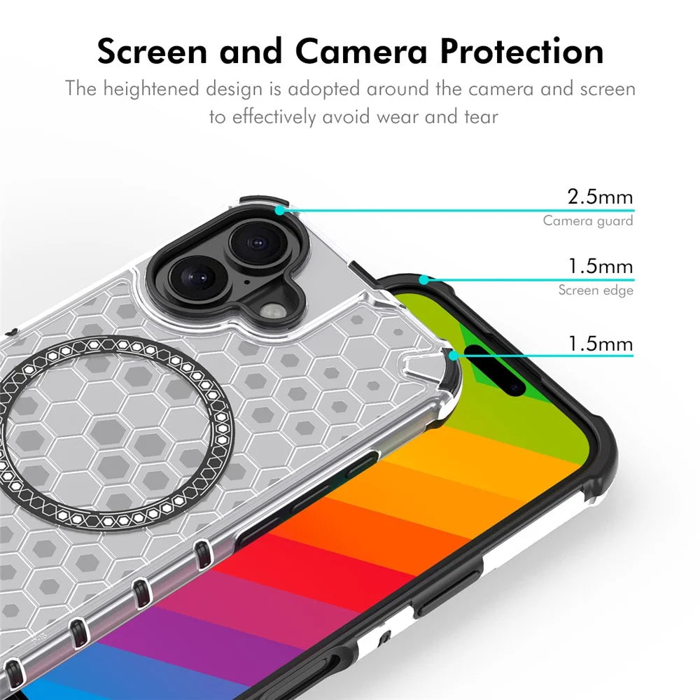 ENKAY HAT PRINCE For iPhone 16 Case Compatible with MagSafe TPU+PC Phone Cover with Screen Film - White - 3