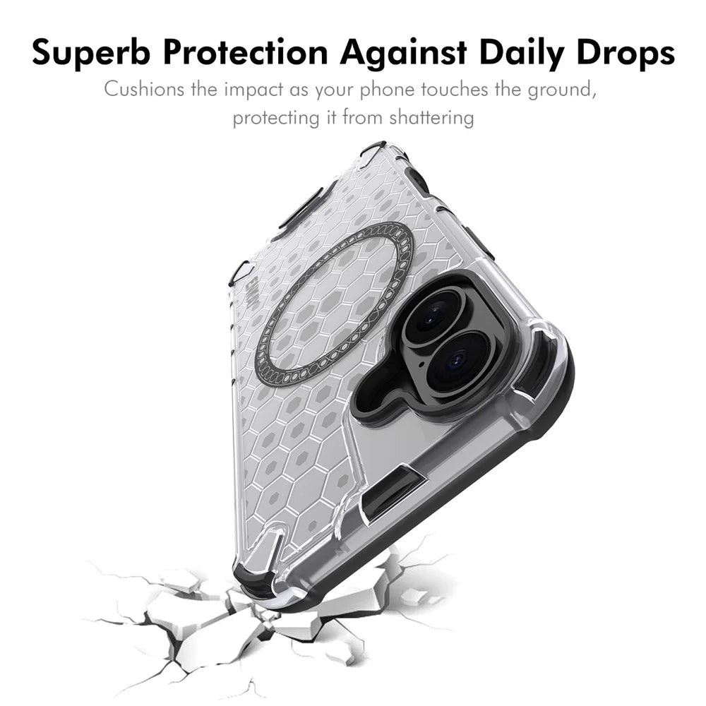 ENKAY HAT PRINCE For iPhone 16 Plus Case Compatible with MagSafe TPU+PC Phone Cover with Screen Film - White - 5