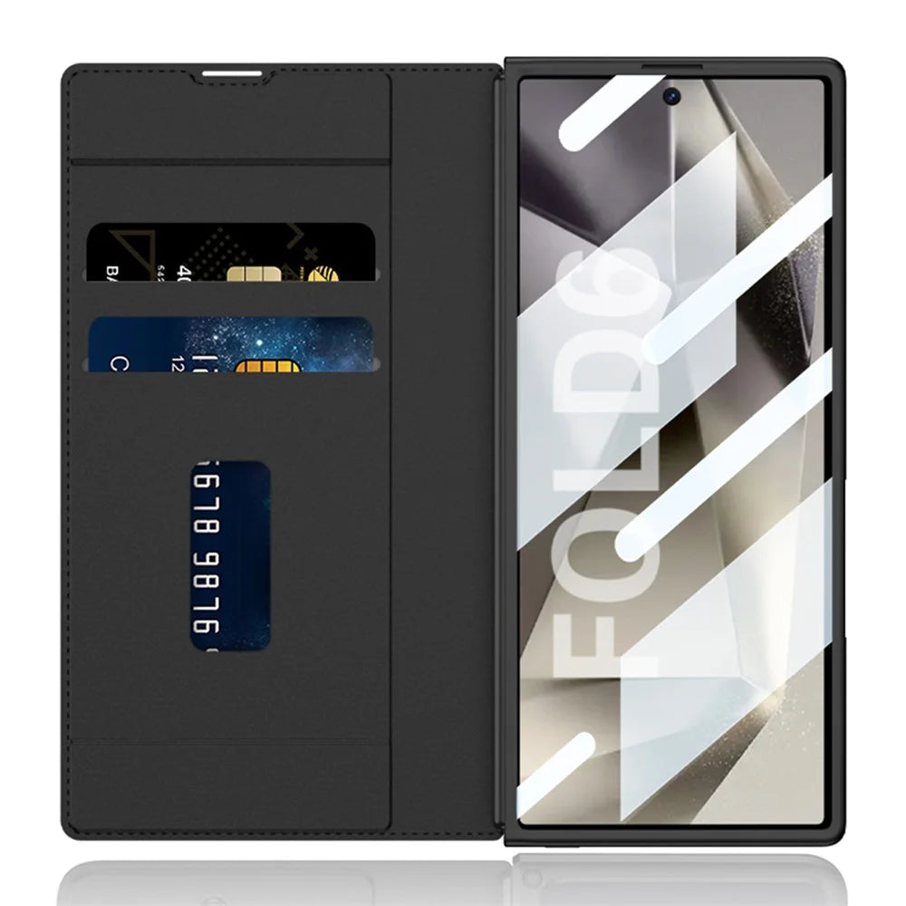 GKK For Samsung Galaxy Z Fold6 5G Kickstand Case Magnetic Closure PC+PU Phone Cover with Pencil Slot (No Screen Film) - Black - 2