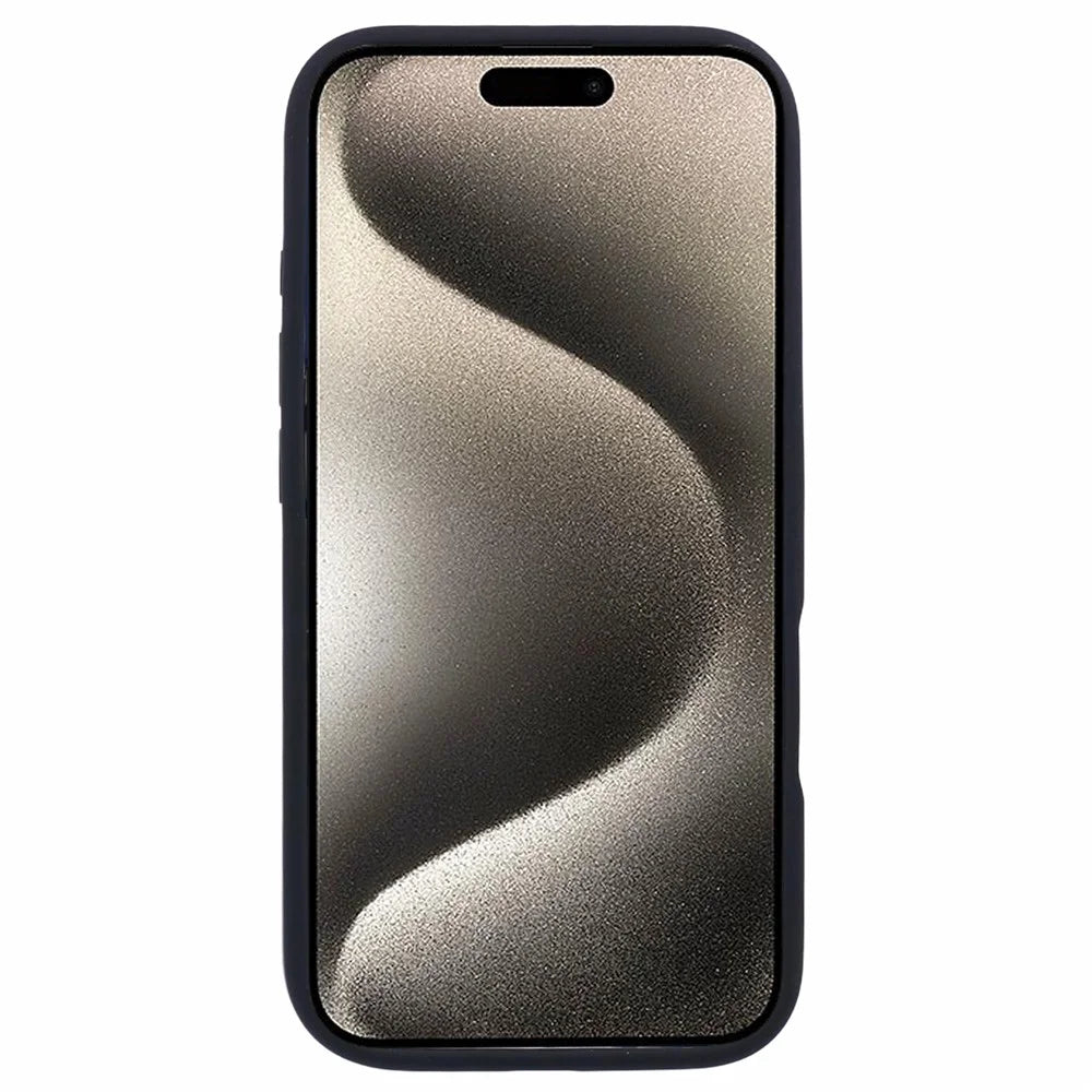 For iPhone 16 Case PC+Liquid Silicone Protective Phone Cover with Microfiber Lining - Black - 2