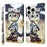 For iPhone 16 Pro Case Stand Pattern Printing Leather Phone Cover - Standing Cat - 1