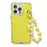 For iPhone 16 Pro Case Anti-Drop Glitter Design PC+TPU Phone Cover with Strap - Yellow - 1