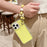 For iPhone 16 Pro Case Anti-Drop Glitter Design PC+TPU Phone Cover with Strap - Yellow - 3