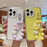 For iPhone 16 Pro Case Anti-Drop Glitter Design PC+TPU Phone Cover with Strap - Yellow - 4