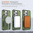 For iPhone 16 Pro Max Case Compatible with MagSafe TPU+PC Kickstand Phone Cover with Strap - Army Green - 6