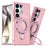 For Samsung Galaxy S24 Ultra Case Glitter Design TPU+PC Kickstand Phone Protector - Pink - 1