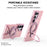 For Samsung Galaxy S24 Ultra Case Glitter Design TPU+PC Kickstand Phone Protector - Pink - 6