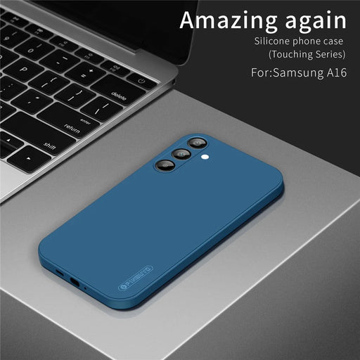 PINWUYO JK Touching Series For Samsung Galaxy A16 5G / A16 4G Case Silky Touch Soft TPU Phone Back Cover - Navy Blue - 2