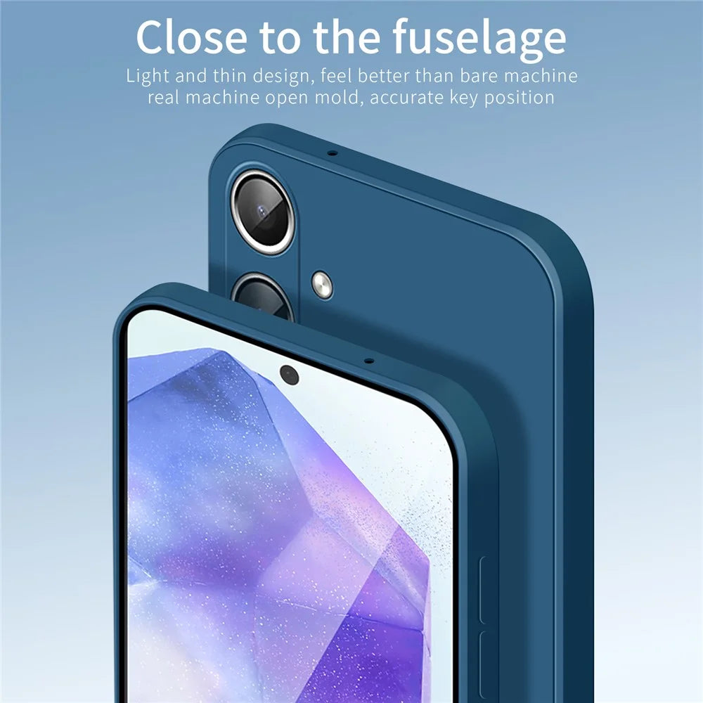 PINWUYO JK Touching Series For Samsung Galaxy A06 4G Case Silky Touch Soft TPU Phone Back Cover - Navy Blue - 4