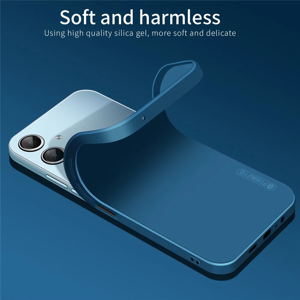PINWUYO JK Touching Series For Samsung Galaxy A06 4G Case Silky Touch Soft TPU Phone Back Cover - Navy Blue - 5