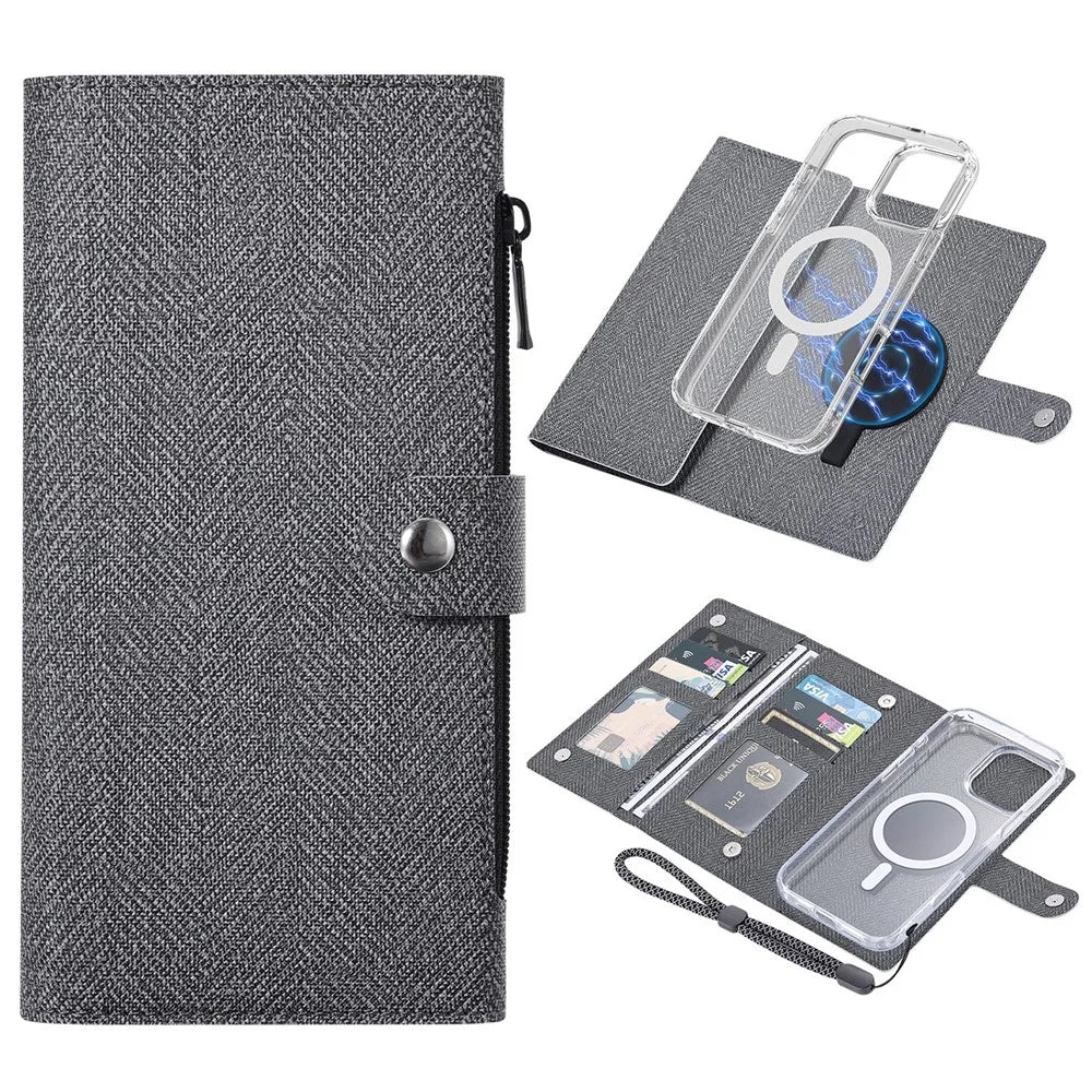 VILI GBS-C Series for iPhone 16 Pro Max Case Detachable PU Leather Magnetic Phone Cover - Black - 1
