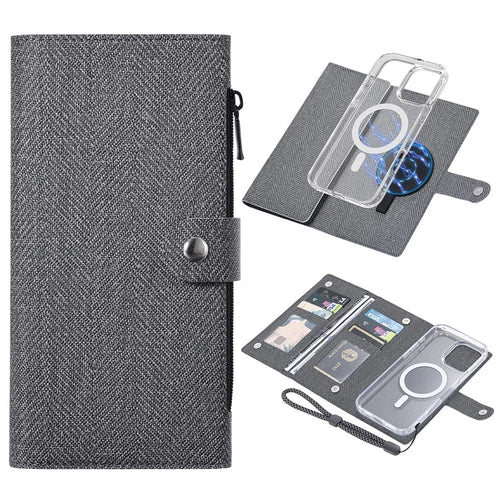 VILI GBS-C Series for iPhone 16 Pro Max Case Detachable PU Leather Magnetic Phone Cover - Black - 1