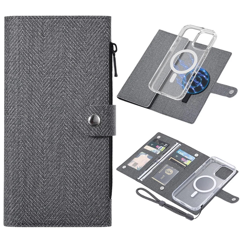 VILI GBS-C Series for iPhone 16 Pro Case Detachable PU Leather Magnetic Phone Cover - Black - 1