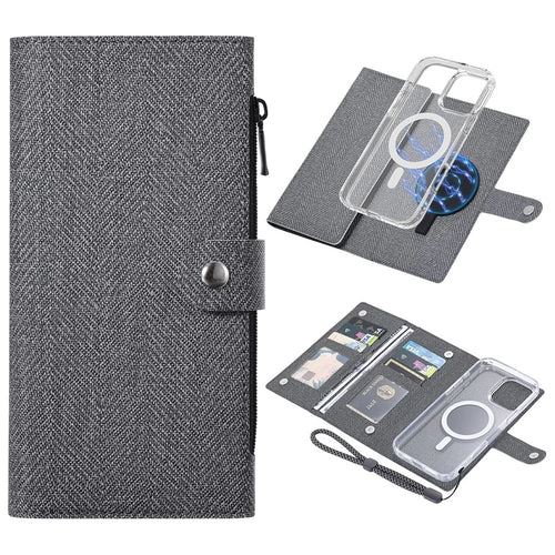 VILI GBS-C Series for iPhone 16 Pro Case Detachable PU Leather Magnetic Phone Cover - Black - 1