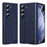 For Samsung Galaxy Z Fold5 5G Case Kickstand Wristband PC Phone Cover with Tempered Glass Film - Blue - 2