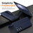 For Samsung Galaxy Z Fold5 5G Case Kickstand Wristband PC Phone Cover with Tempered Glass Film - Blue - 3