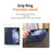 For Samsung Galaxy Z Fold5 5G Case Kickstand Wristband PC Phone Cover with Tempered Glass Film - Blue - 5