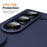 For Samsung Galaxy Z Fold5 5G Case Kickstand Wristband PC Phone Cover with Tempered Glass Film - Blue - 7