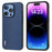 ABEEL For iPhone 16 Pro Case Genuine Cow Leather+PC+TPU Protective Phone Cover - Blue - 1