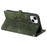Style 016 For iPhone 15 Case Skin Feel Totem Imprinted Wallet Leather Phone Cover - Blackish Green - 4