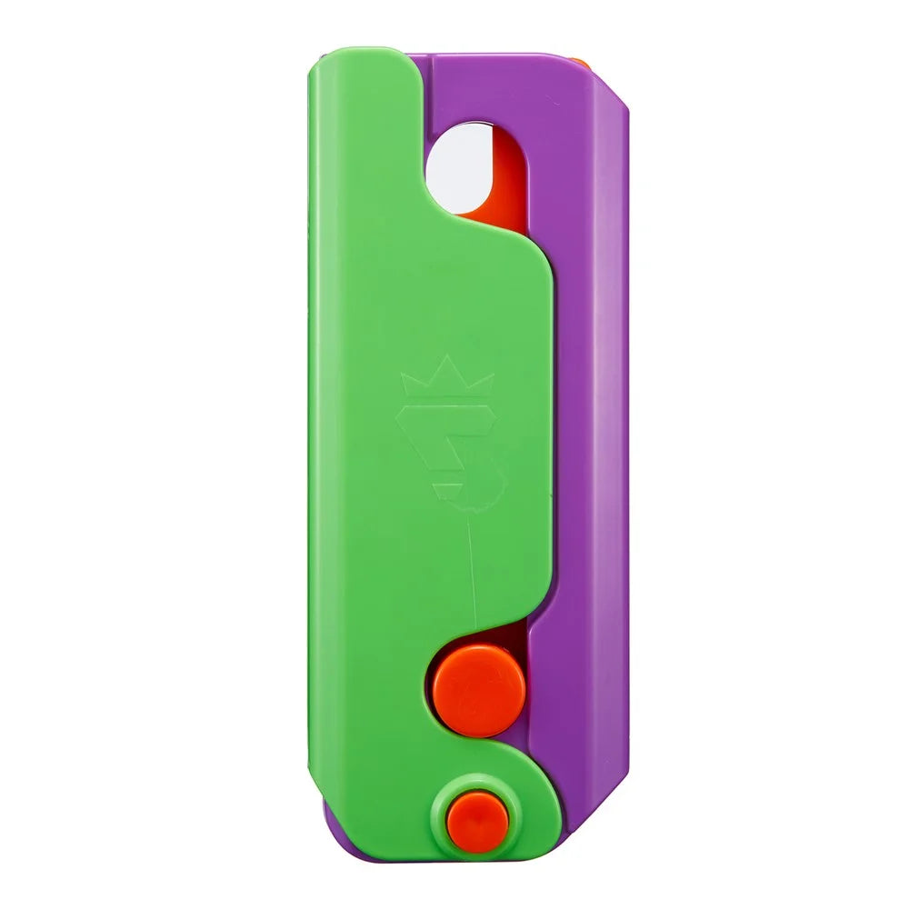 For iPhone 15 Plus Case Giant Carrot Knife ABS Phone Cover Stress Relieving Toy - Green+Purple - 5