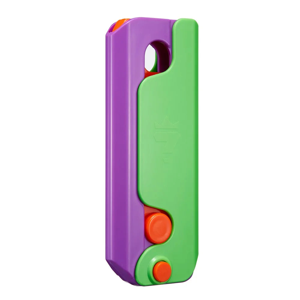 For iPhone 14 Plus Case Giant Carrot Knife ABS Phone Cover Stress Relieving Toy - Green+Purple - 4