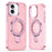 For iPhone 16 Case Glitter Design TPU+PC Kickstand Phone Protector - Pink - 1