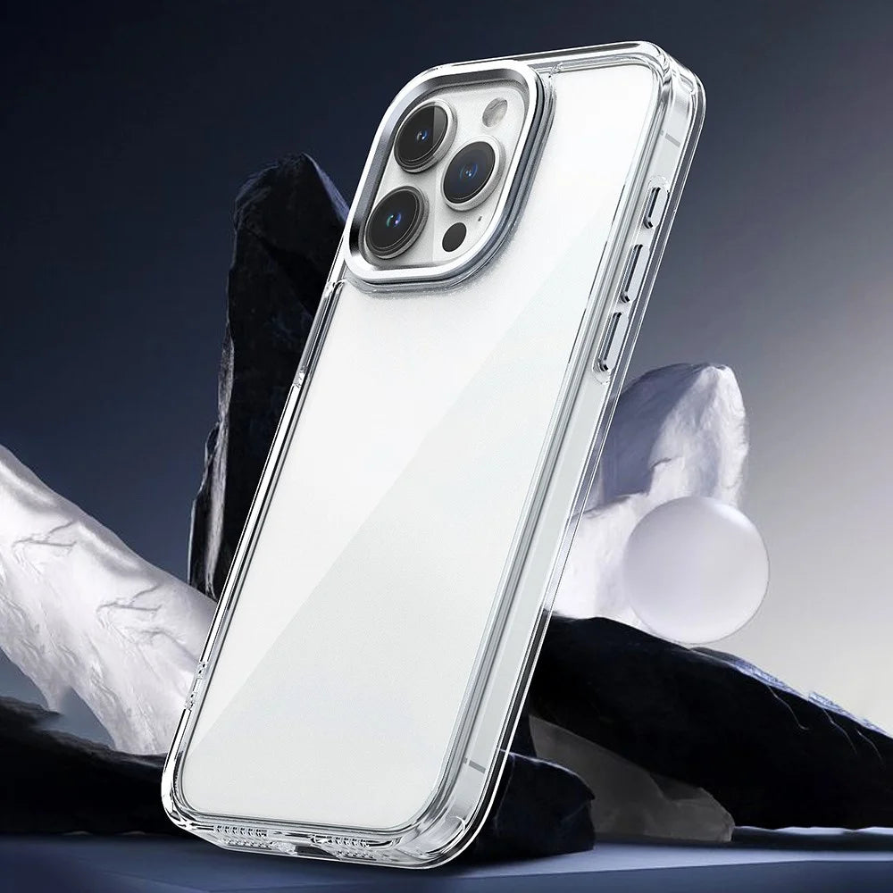 For iPhone 16 Pro Max Clear Case Shockproof TPU+PC Hybrid Phone Cover - Transparent - 5