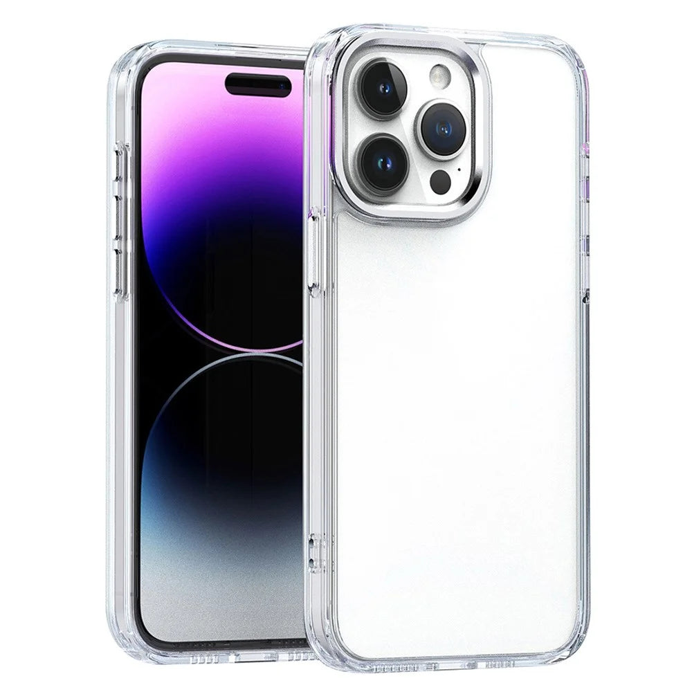 For iPhone 16 Pro Clear Case Shockproof TPU+PC Hybrid Phone Cover - Transparent - 1