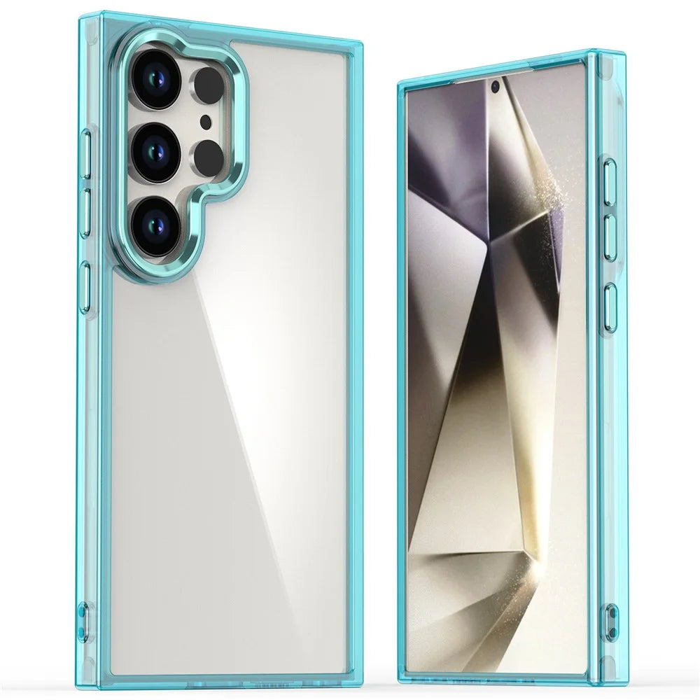 For Samsung Galaxy S24 Ultra Case Shockproof TPU+PC Hybrid Clear Phone Cover - Blue - 1