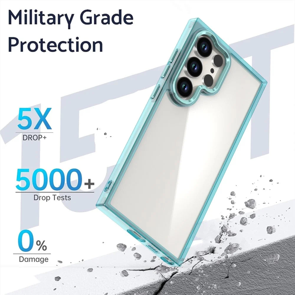 For Samsung Galaxy S24 Ultra Case Shockproof TPU+PC Hybrid Clear Phone Cover - Blue - 2