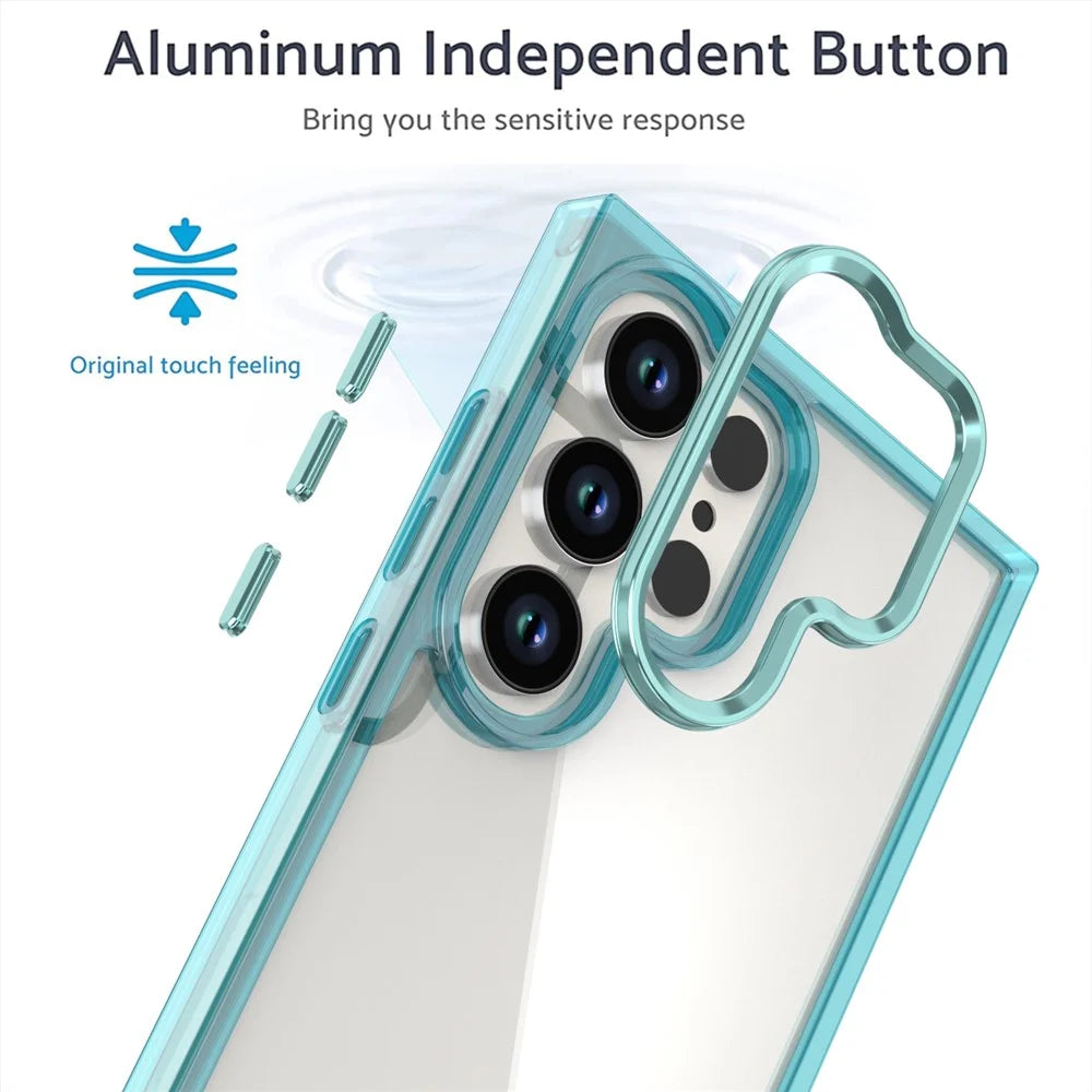 For Samsung Galaxy S24 Ultra Case Shockproof TPU+PC Hybrid Clear Phone Cover - Blue - 3
