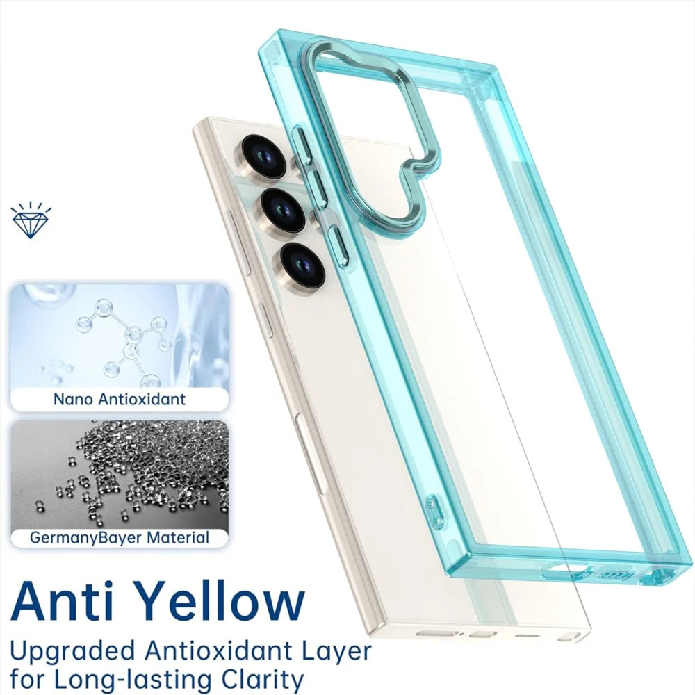 For Samsung Galaxy S24 Ultra Case Shockproof TPU+PC Hybrid Clear Phone Cover - Blue - 5