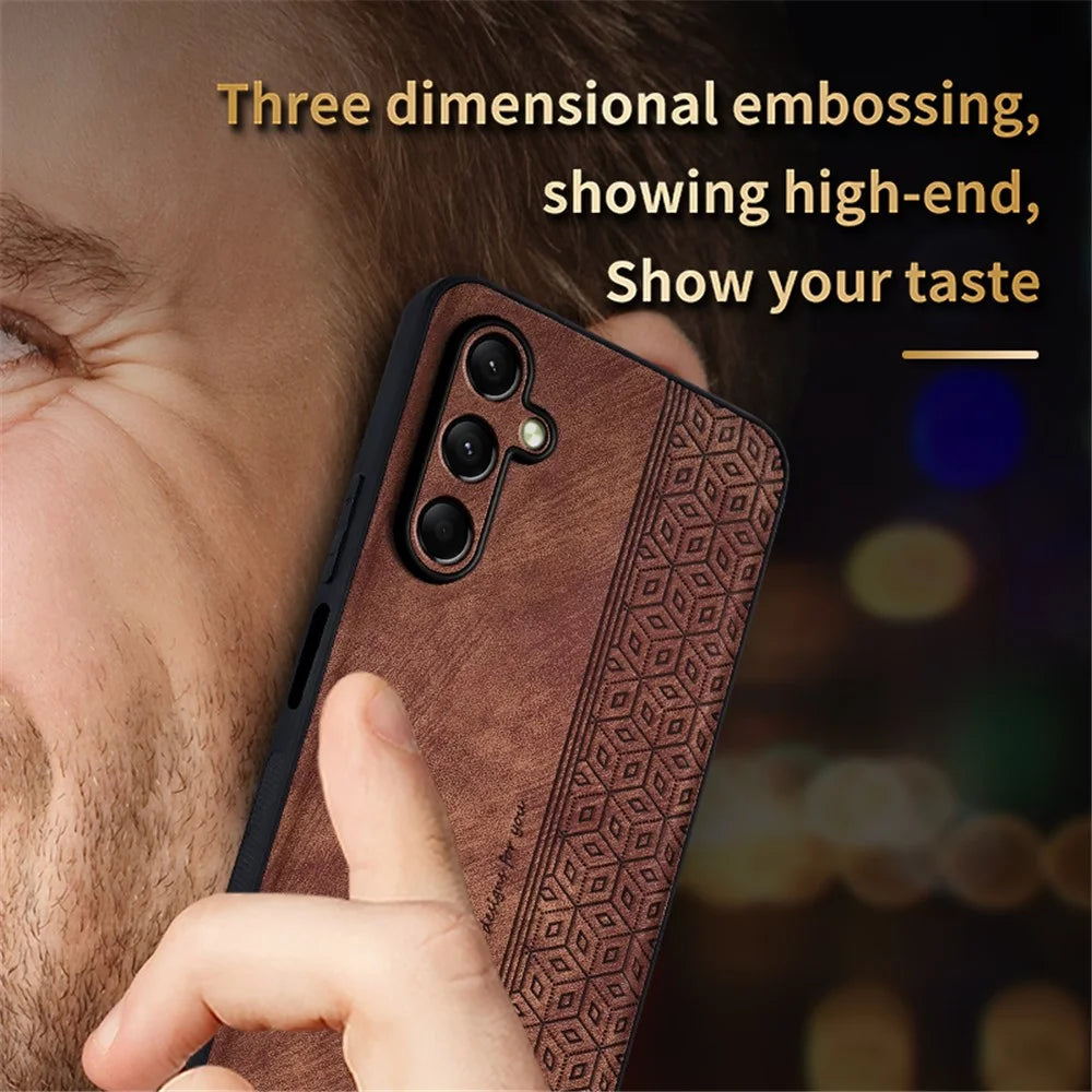 AZNS For Samsung Galaxy A16 5G / A16 4G Case Protective PU Leather Covered TPU Phone Shell - Brown - 5