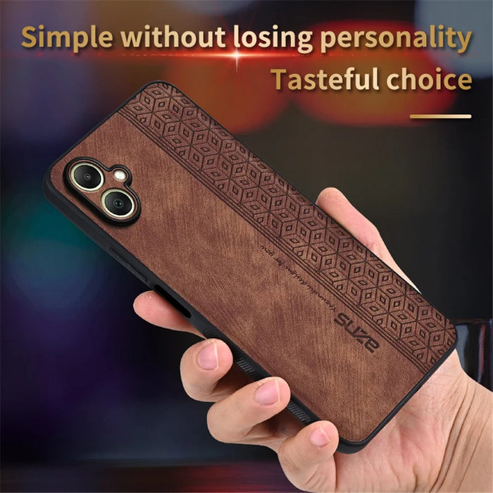 AZNS For Samsung Galaxy A06 4G Case Protective PU Leather Covered TPU Phone Shell - Brown - 4