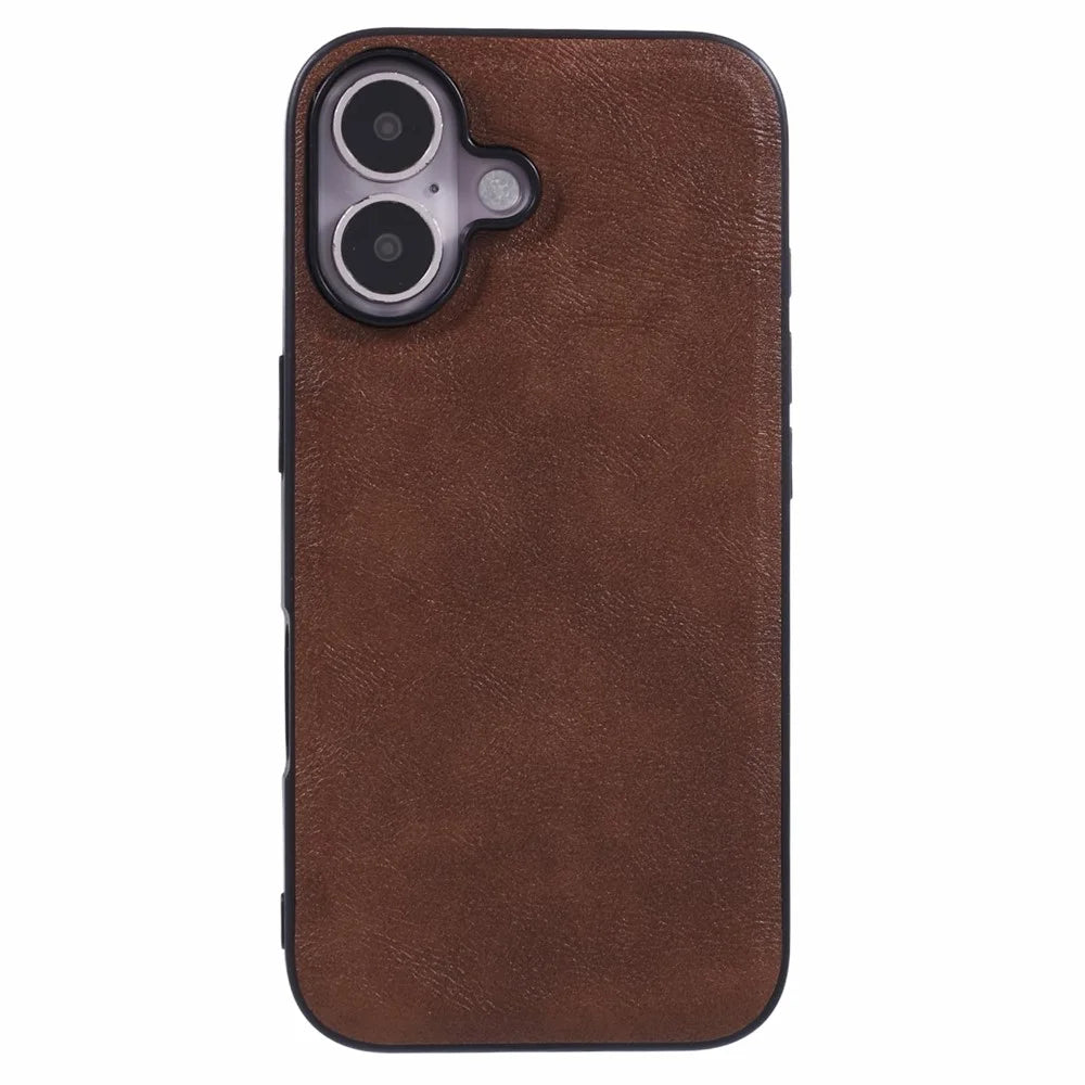 X-LEVEL Bojue-3 Series For iPhone 16 Case Compatible with MagSafe Leather Coated PC+TPU Phone Cover - Brown - 3