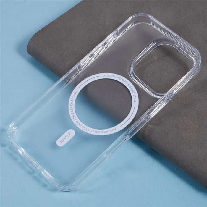 X-LEVEL For iPhone 16 Pro Case Compatible with MagSafe PC+TPU Matte Phone Cover - Transparent - 7