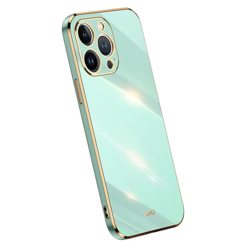 XINLI For iPhone 16 Pro Case TPU Phone Cover with Electroplating Frame - Cyan - 1