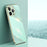 XINLI For iPhone 16 Pro Max Case TPU Phone Cover with Electroplating Frame - Cyan - 2