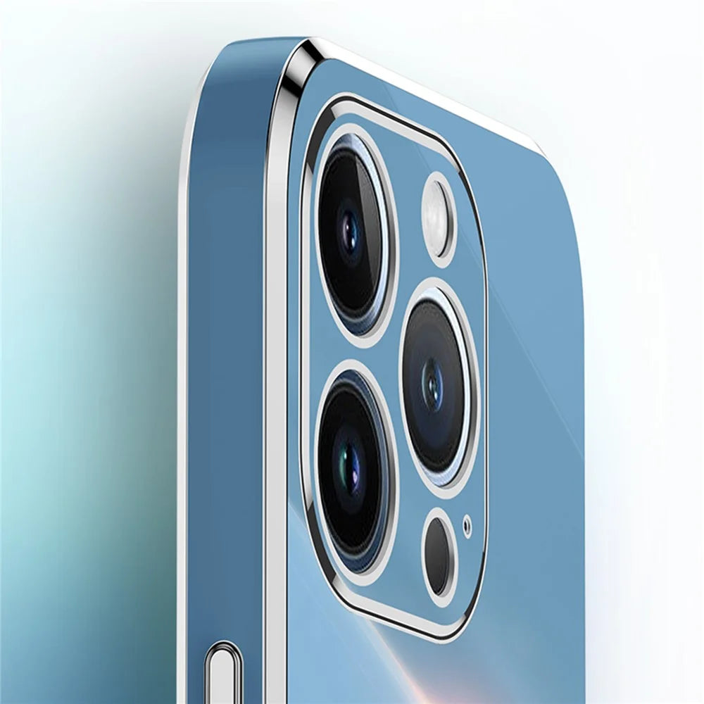 XINLI For iPhone 16 Pro Max Case Ring Kickstand Electroplating TPU Phone Cover - Cyan - 5