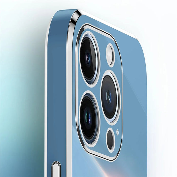 XINLI For iPhone 16 Pro Max Case Ring Kickstand Electroplating TPU Phone Cover - Cyan - 5