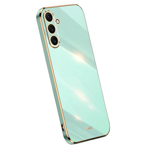 XINLI For Samsung Galaxy A16 5G / A16 4G Case TPU Phone Cover with Electroplating Frame - Cyan - 1