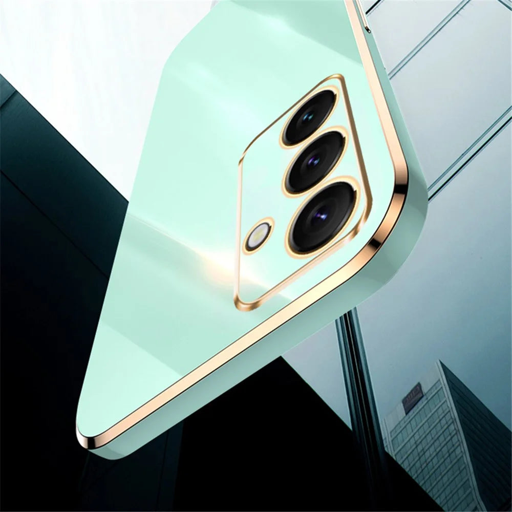 XINLI For Samsung Galaxy S24 FE Case TPU Phone Cover with Electroplating Frame - Cyan - 4